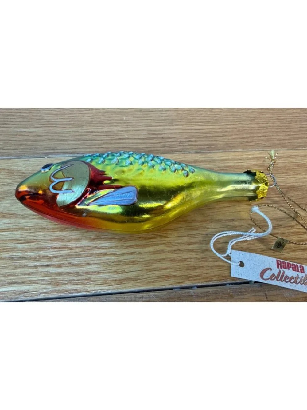 Rapala Collectors Glass Christmas Tree Ornament Fishing Lure Fish 4.75 Inch IOB